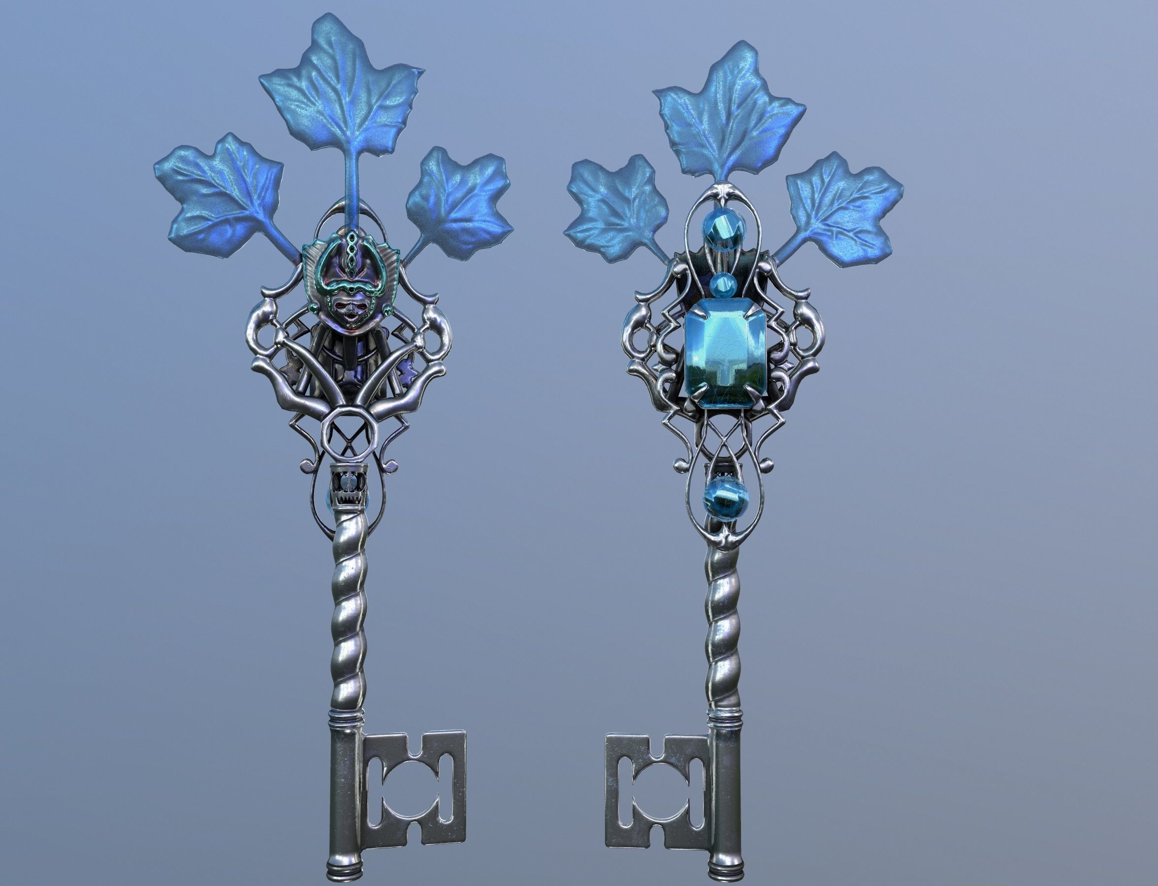 Key winter Low-poly 3D model_2