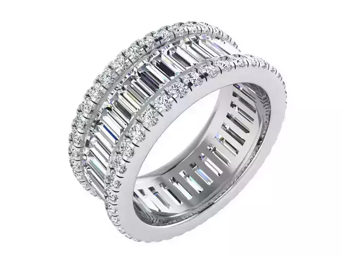 Stylish textured diamond ring 3209 3D print model