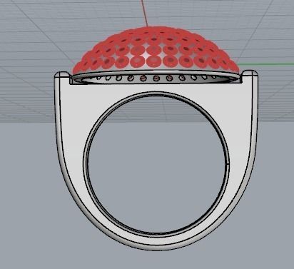 YD143 ladybug ring with diamonds 3D print model_3
