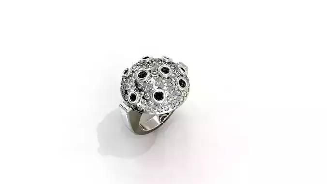 YD143 ladybug ring with diamonds