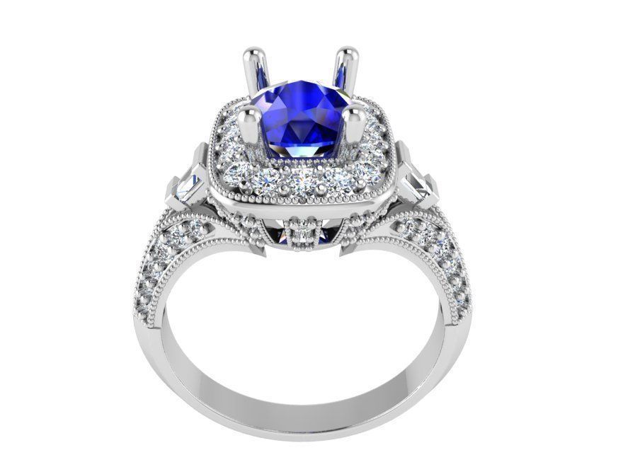 Blue and white diamond ring 3214 3D print model 3D print model_2