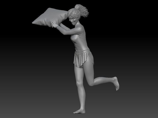 PILLOW FIGHT GIRL 1 3D print model