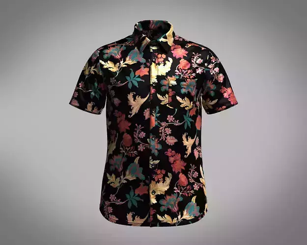 Mens Short Sleeve Floral Printed Shirt