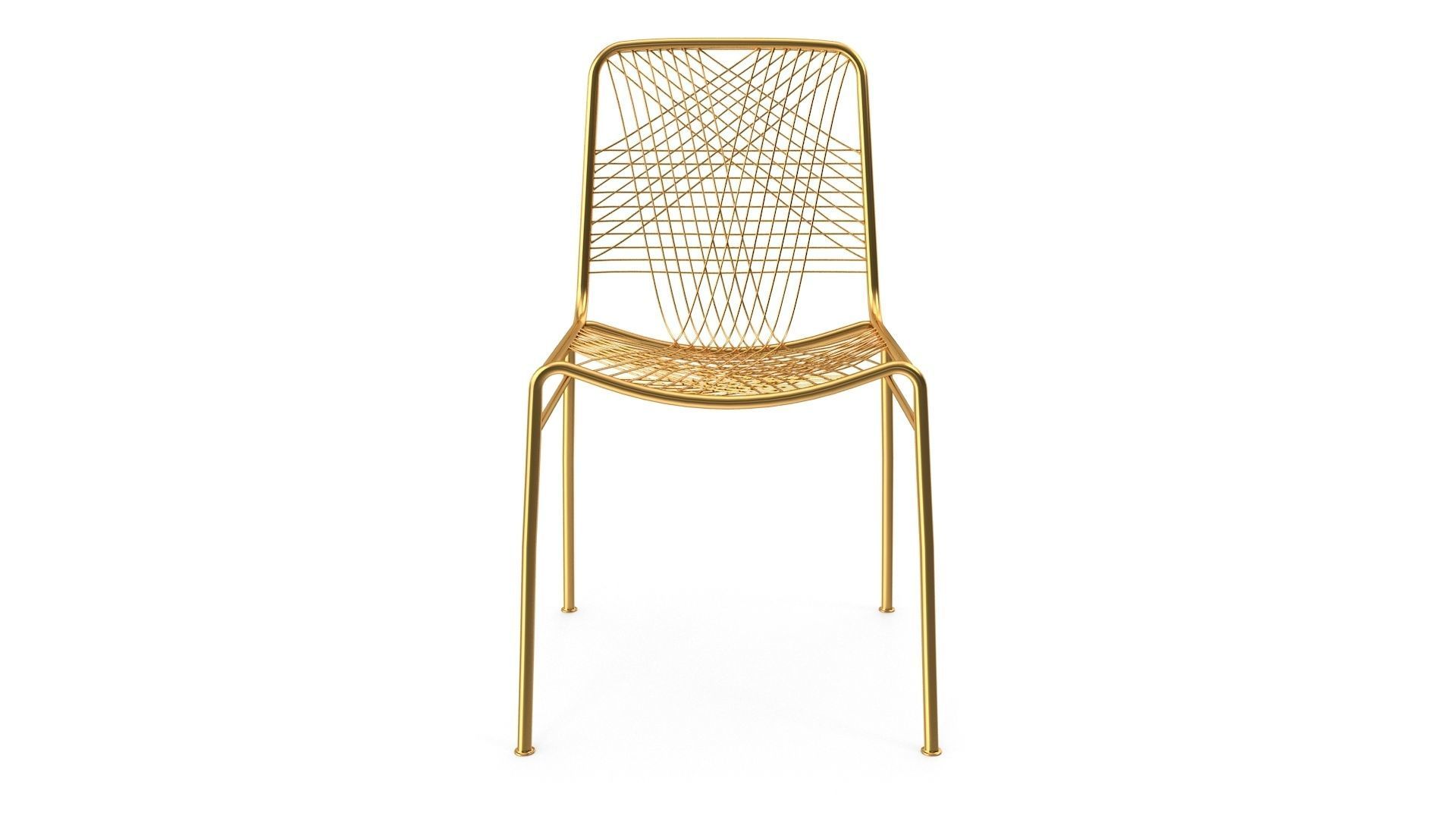 Golden Chair v1 Low-poly 3D model_2