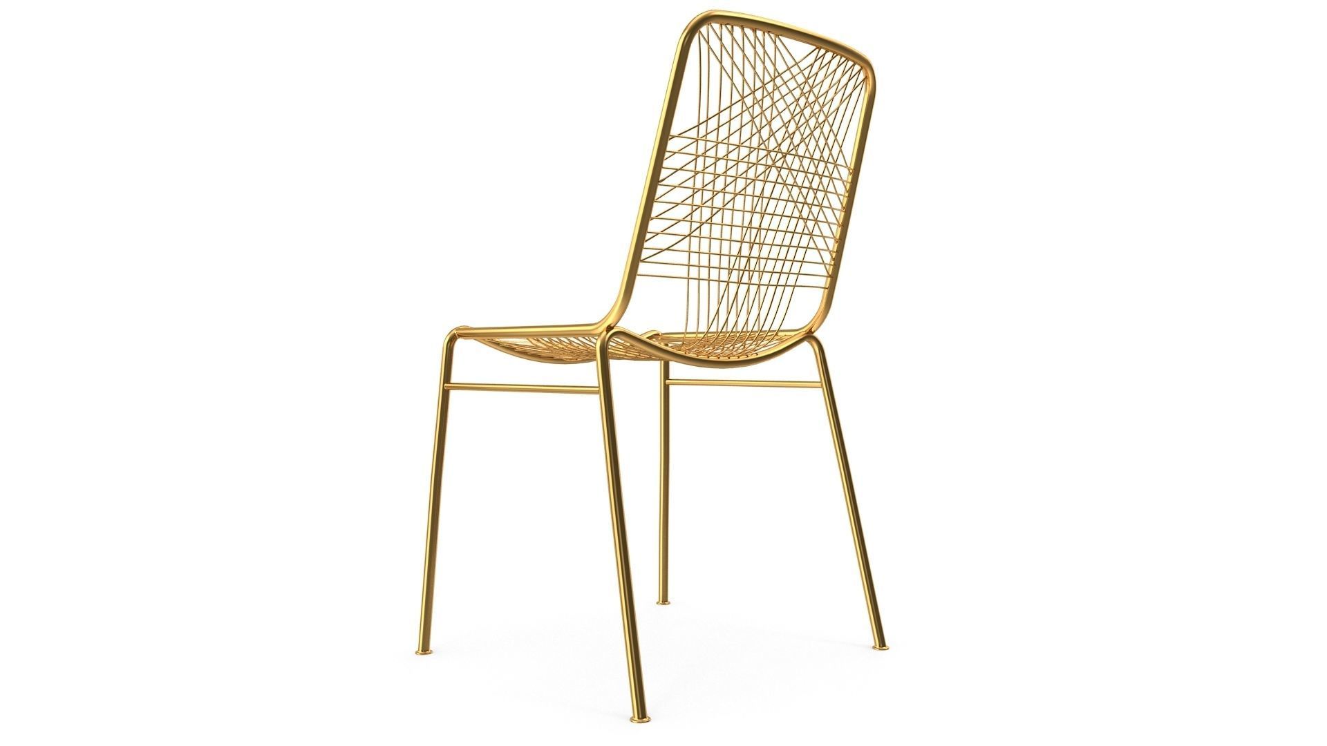Golden Chair v1 Low-poly 3D model_4