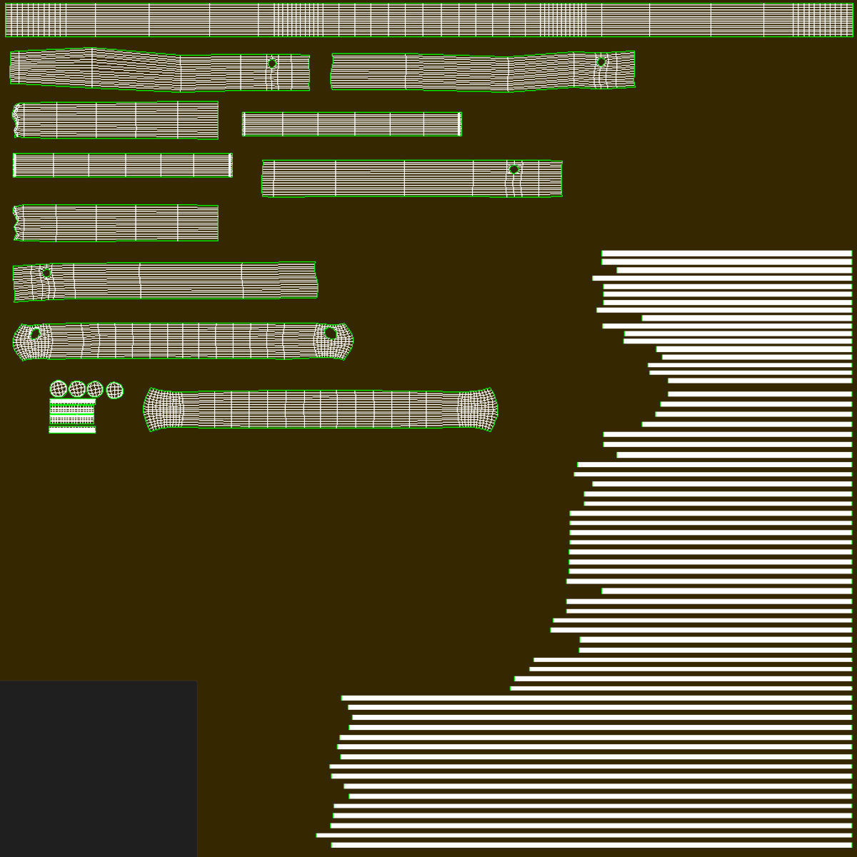 Golden Chair v1 Low-poly 3D model_7