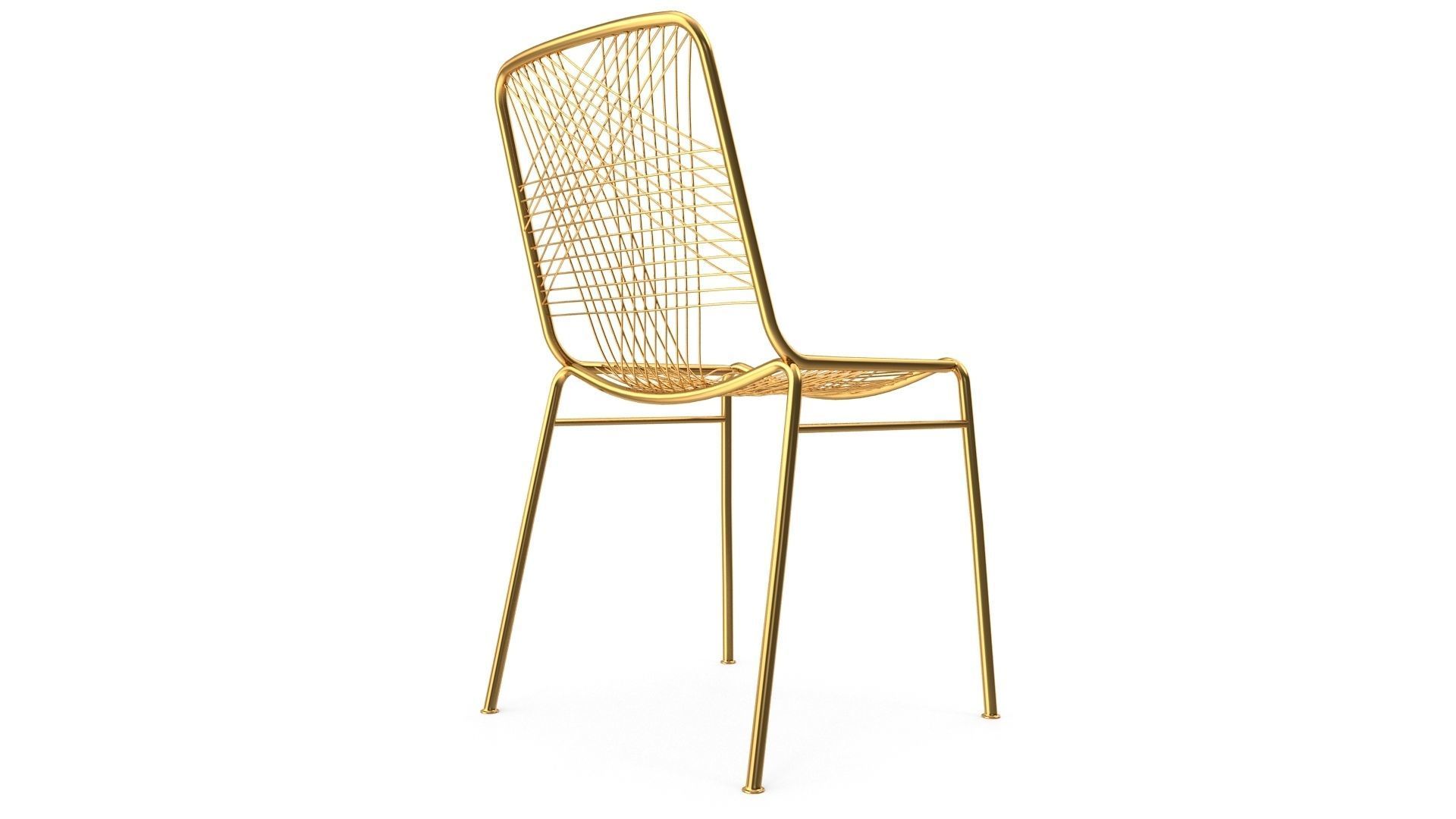 Golden Chair v1 Low-poly 3D model_5