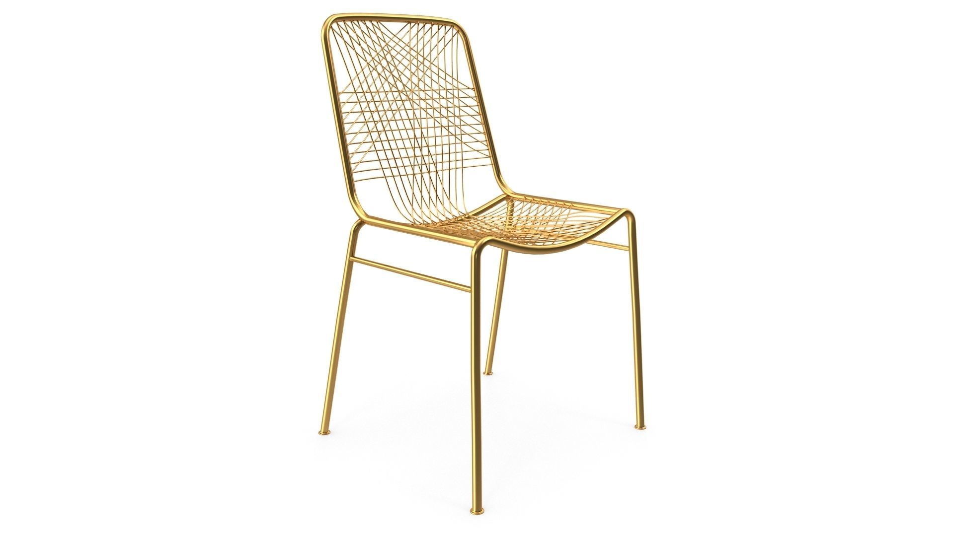 Golden Chair v1 Low-poly 3D model_3