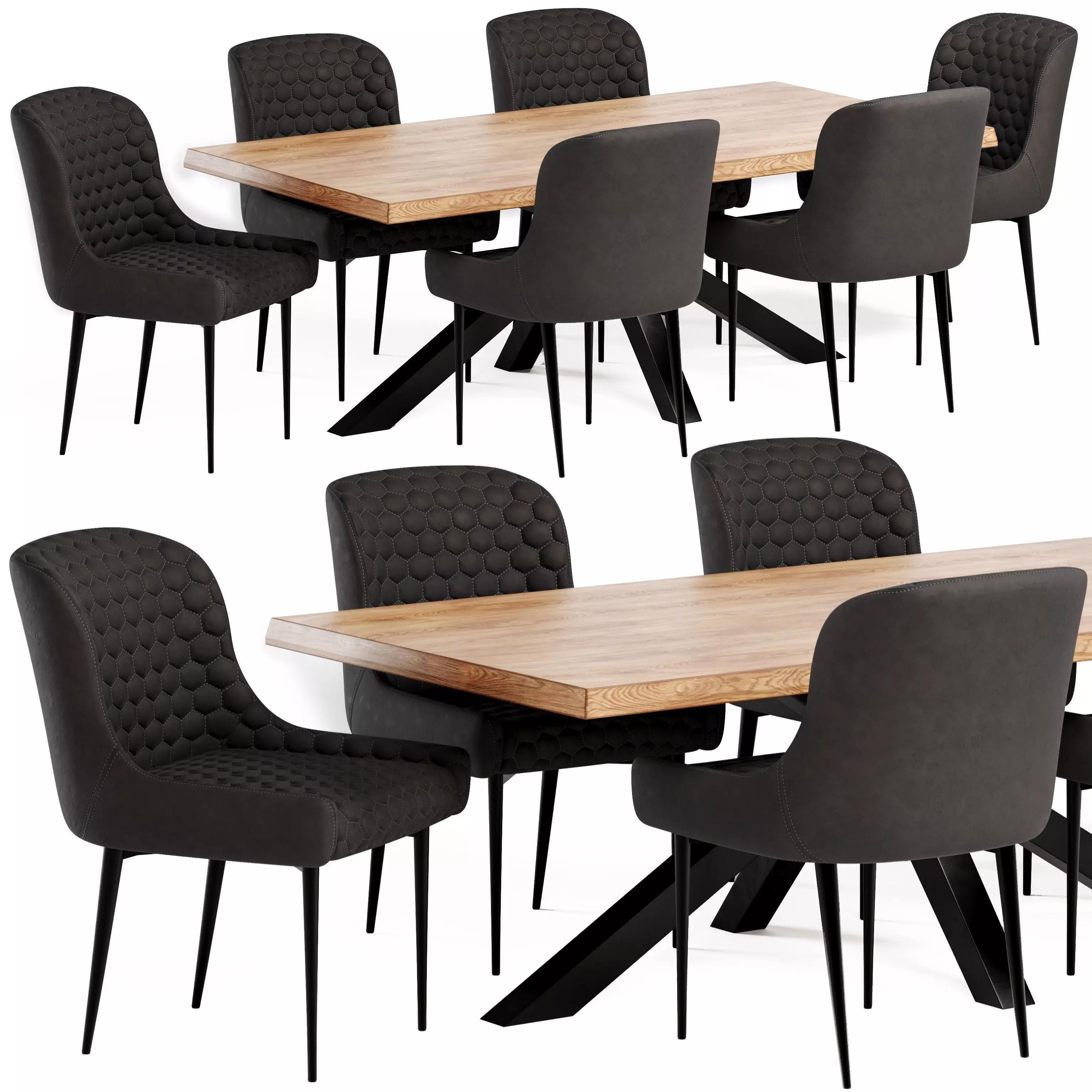 Osaka Dining Table and Chairs 3D model | CGTrader