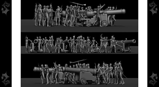 33 Medieval World at War 3D printing figures 3D print model