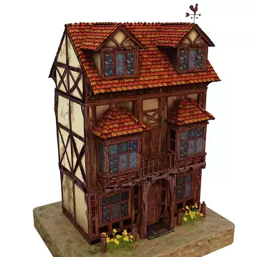 House Medieval  04 Low-poly 3D model