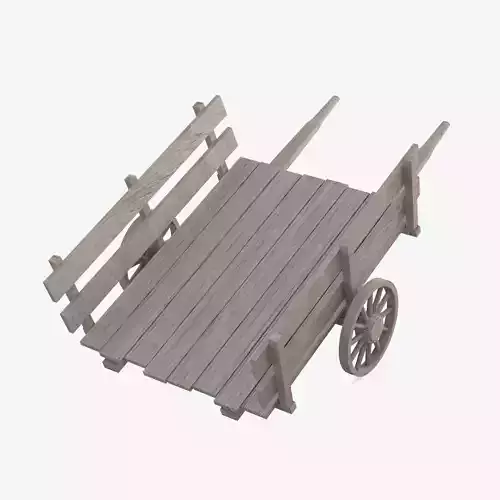 Medieval Cart Low-poly 3D model