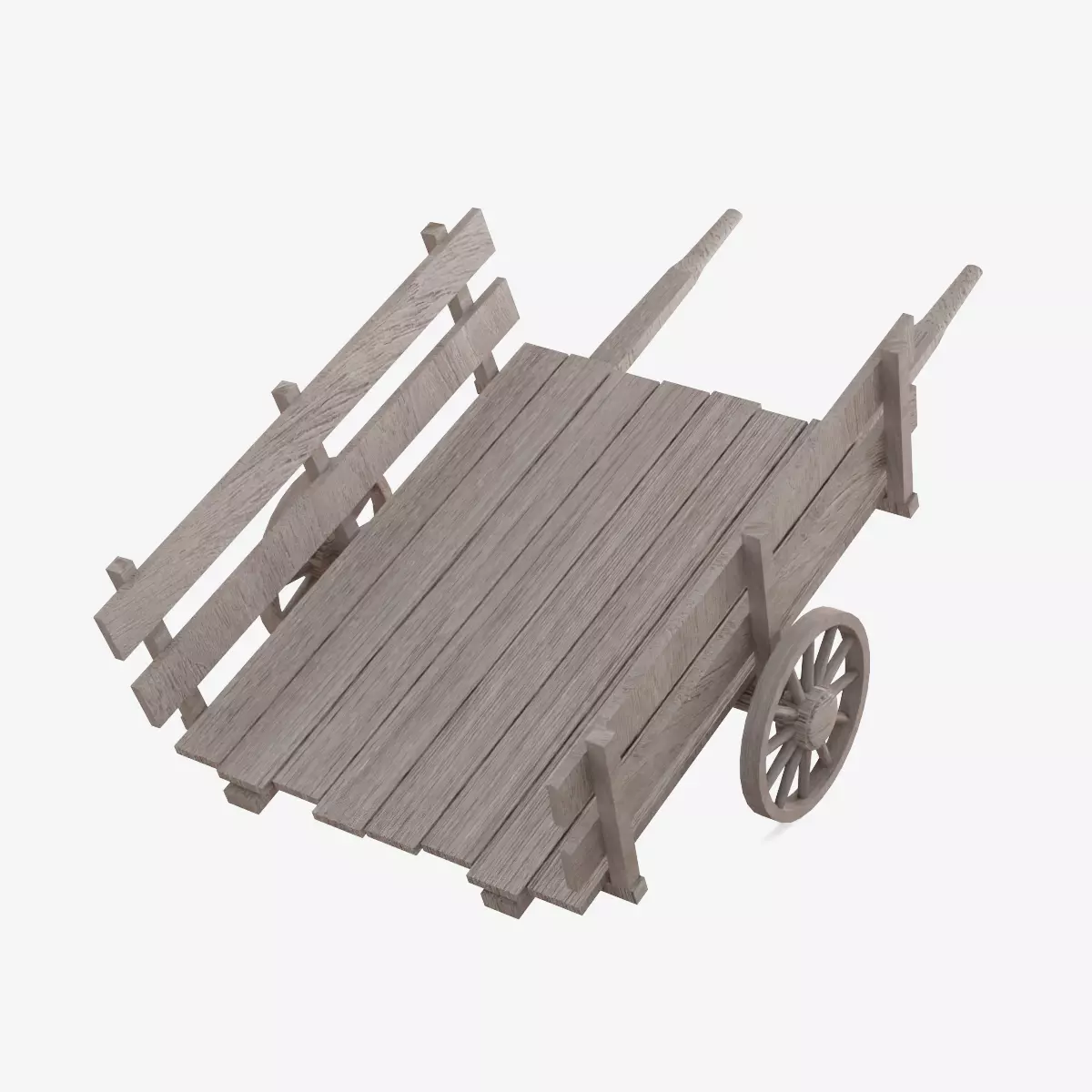 Medieval Cart Low-poly 3D model