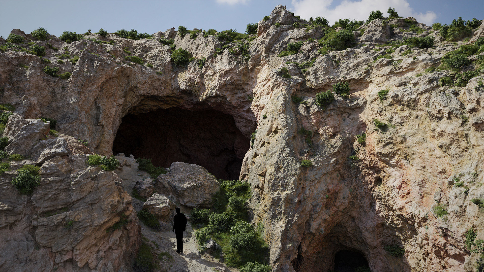 Large Cave Cliff PBR Scan Low-poly 3D model_2