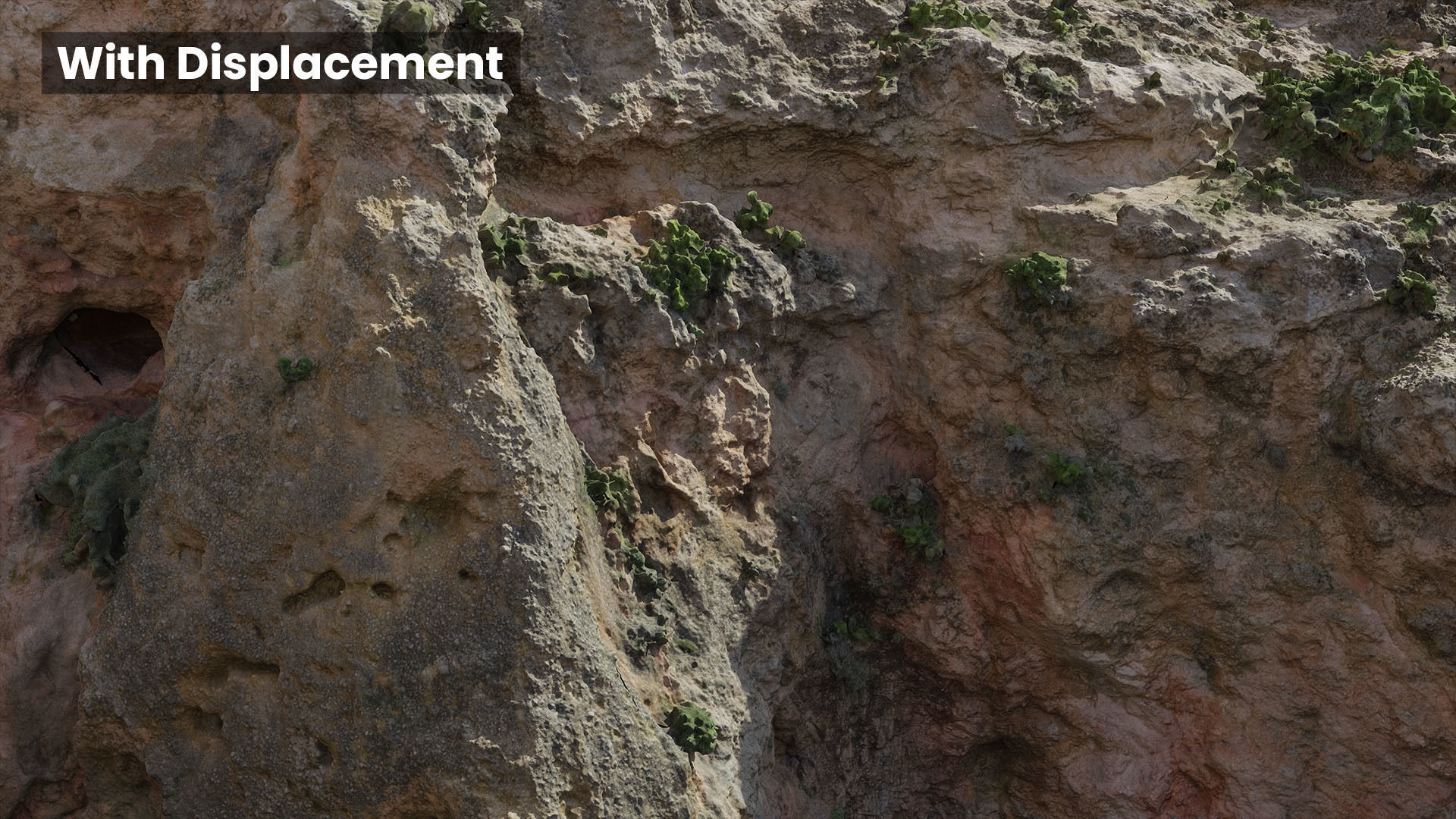 Large Cave Cliff PBR Scan Low-poly 3D model_10