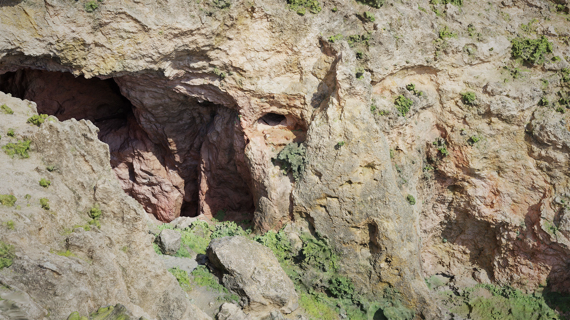 Large Cave Cliff PBR Scan Low-poly 3D model_4