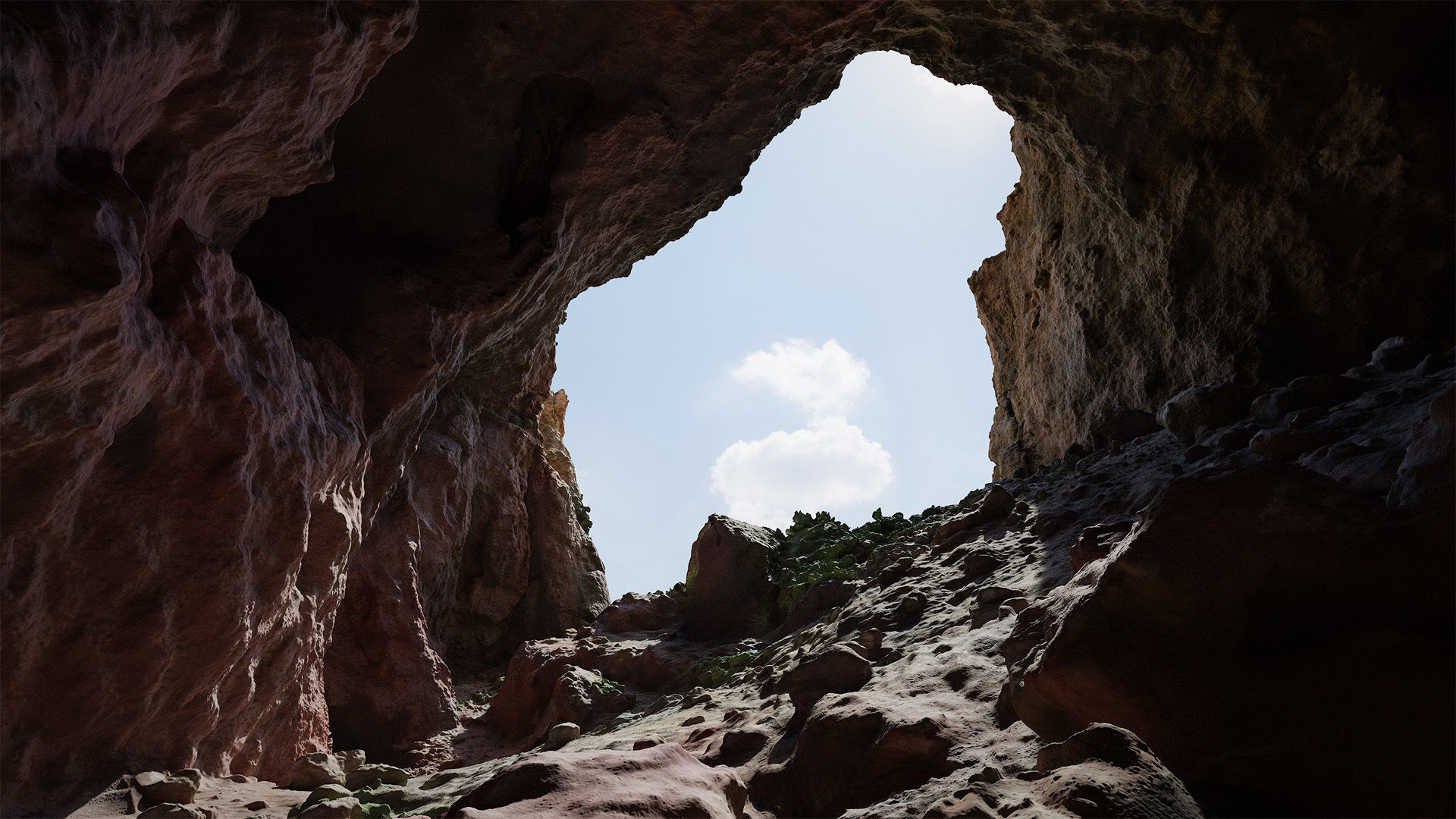 Large Cave Cliff PBR Scan Low-poly 3D model_1