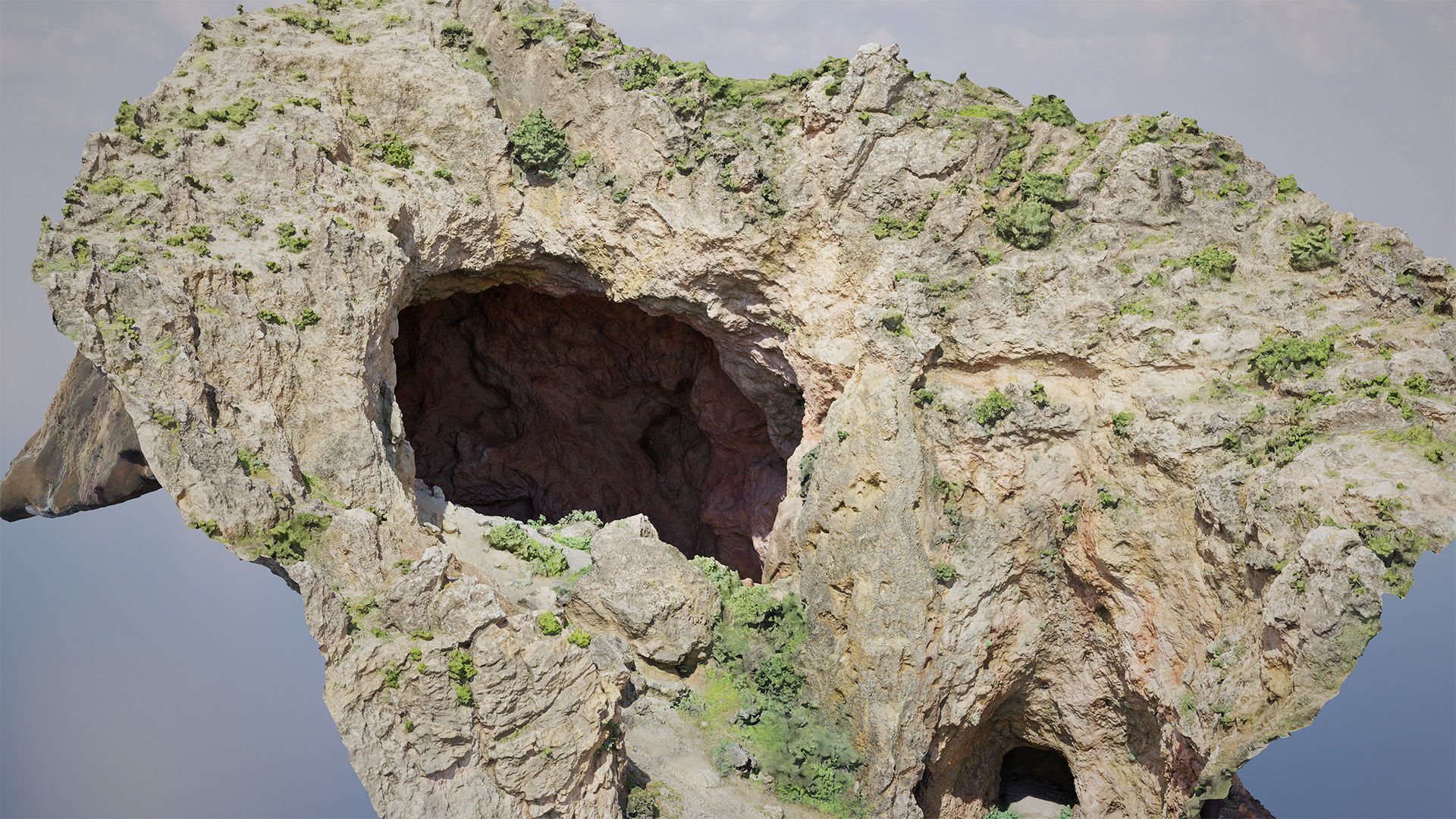 Large Cave Cliff PBR Scan Low-poly 3D model_3