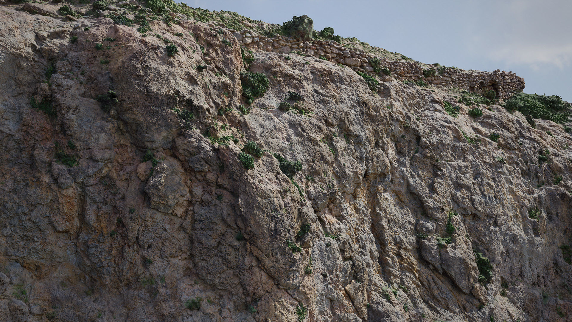 3D model Large Mountain Cliff PBR Scan VR / AR / low-poly | CGTrader