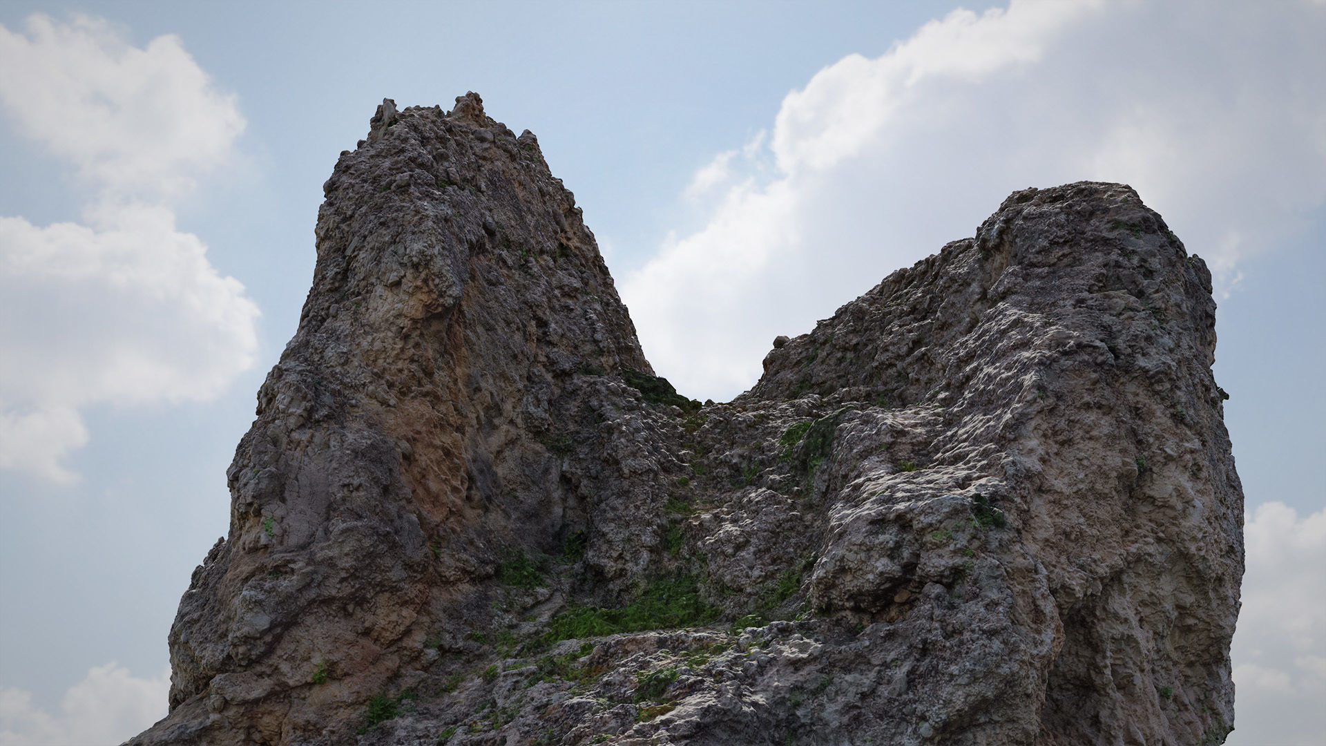 Large Mountain Cliff  Boulder PBR Scan Low-poly 3D model_4
