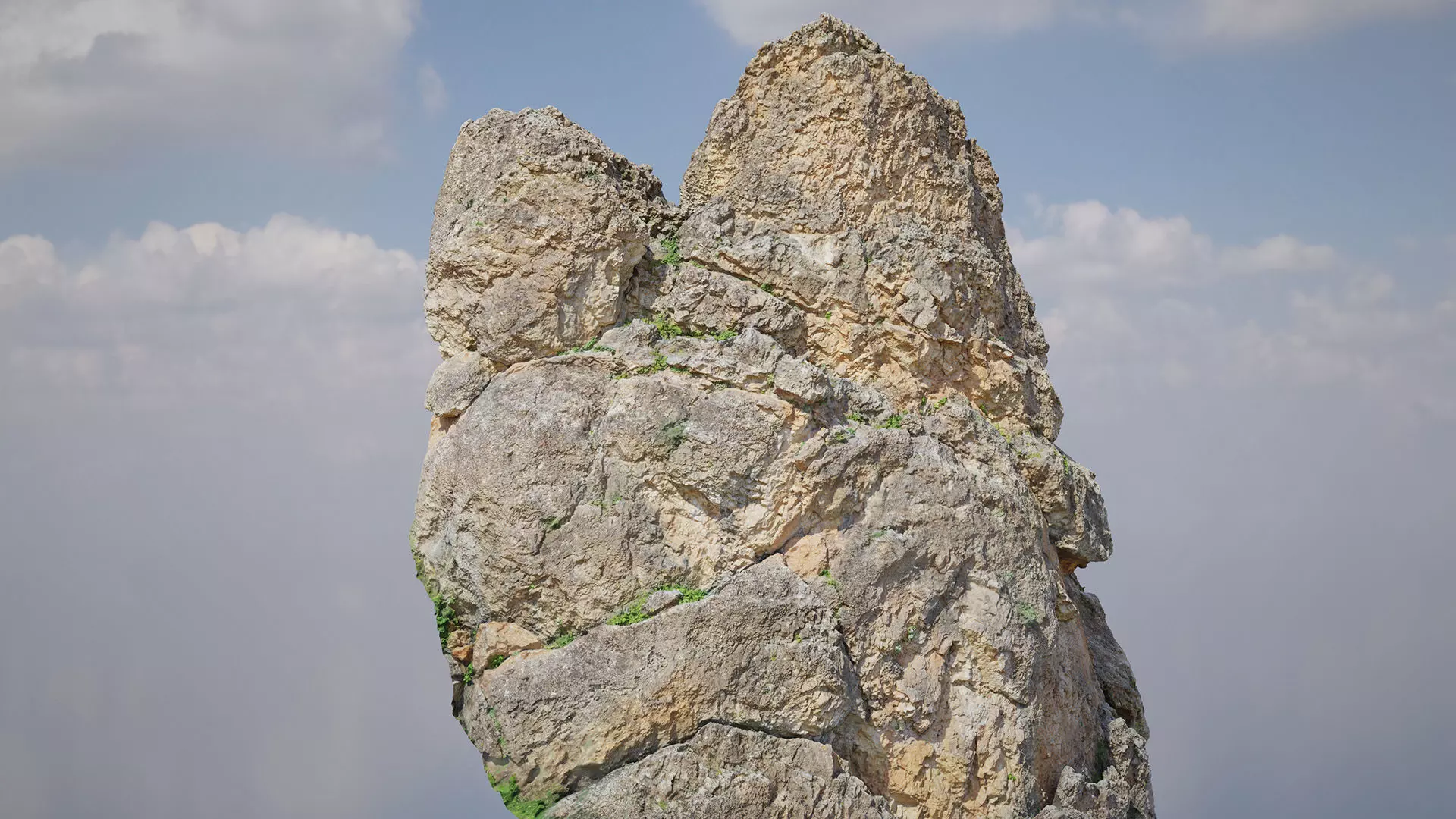 Large Mountain Cliff  Boulder PBR Scan Low-poly 3D model_0