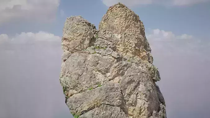 Large Mountain Cliff  Boulder PBR Scan Low-poly 3D model