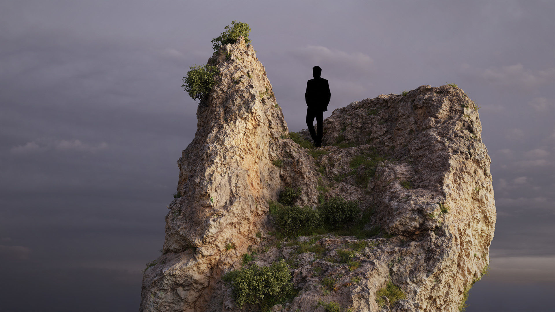 Large Mountain Cliff  Boulder PBR Scan Low-poly 3D model_7
