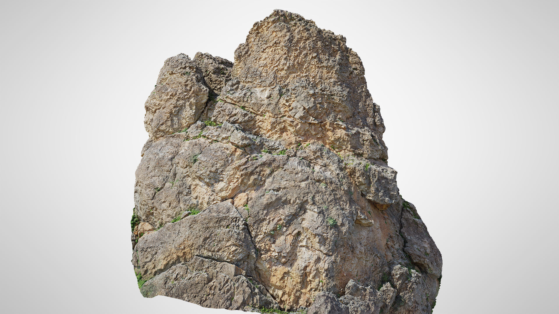Large Mountain Cliff  Boulder PBR Scan Low-poly 3D model_5
