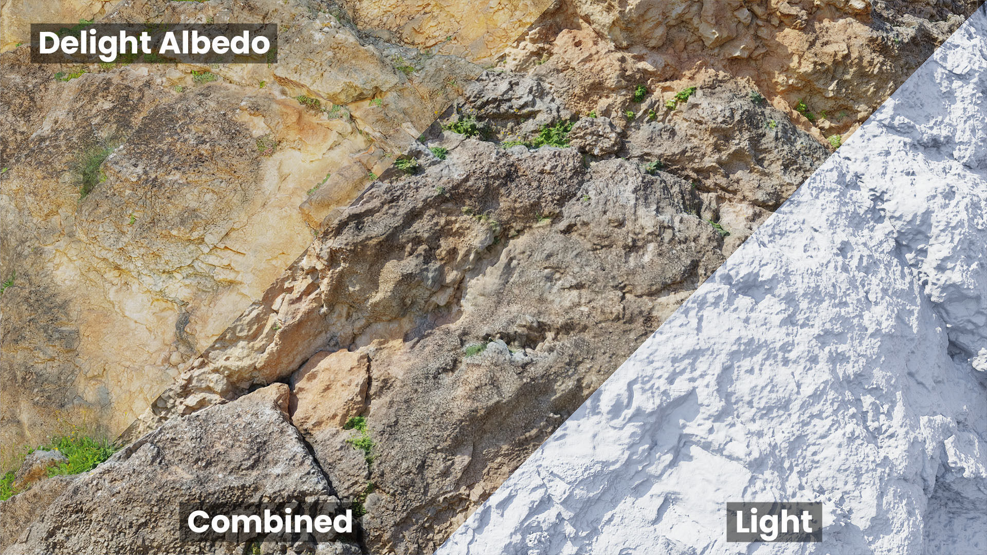 Large Mountain Cliff  Boulder PBR Scan Low-poly 3D model_8