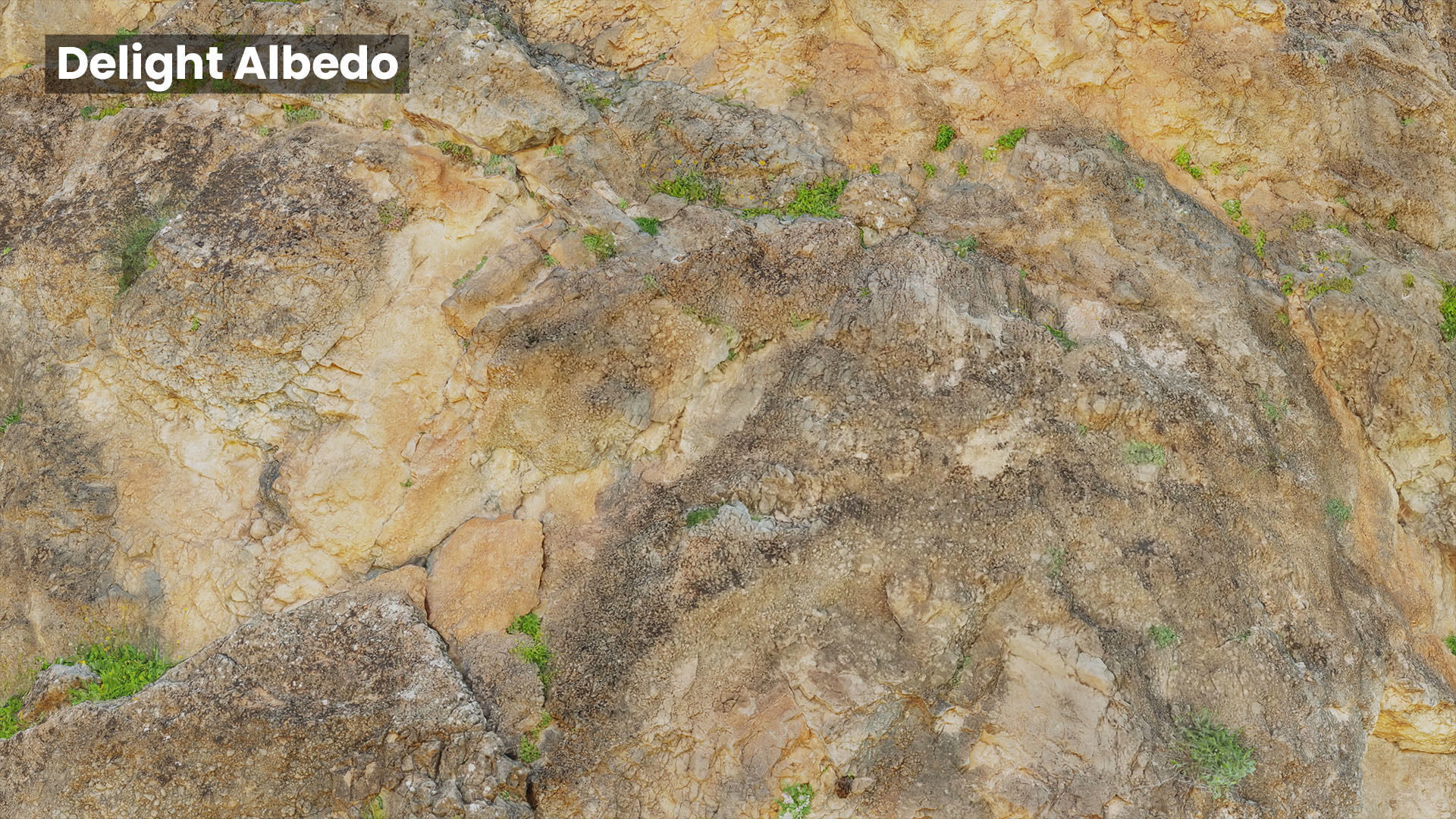 Large Mountain Cliff  Boulder PBR Scan Low-poly 3D model_13