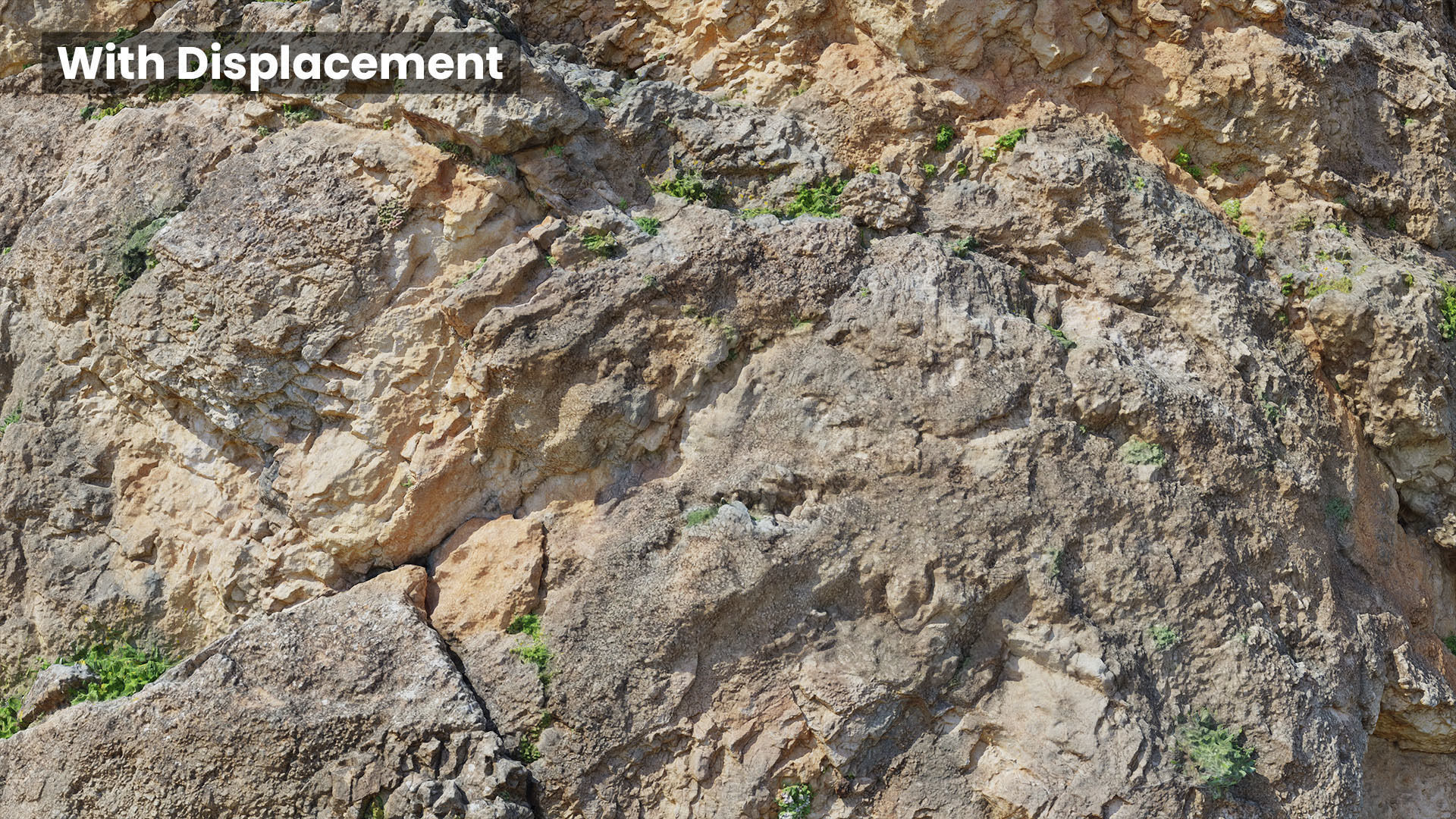 Large Mountain Cliff  Boulder PBR Scan Low-poly 3D model_10