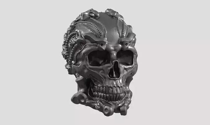 skull robot head a53