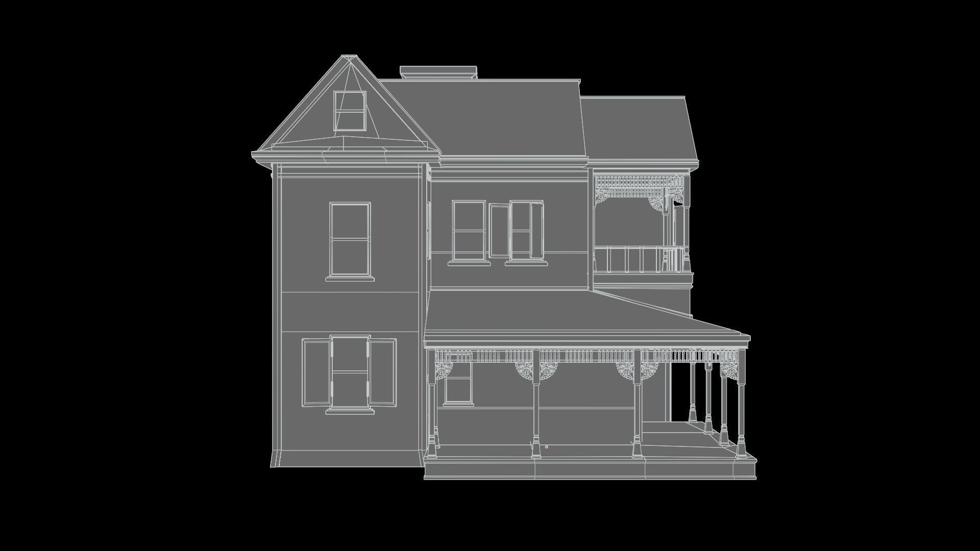 House Abandoned old - realistic low poly Low-poly 3D model_10