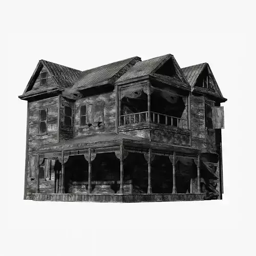 House Abandoned old - realistic low poly