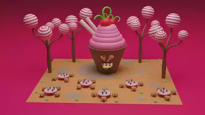 Ice cream shop cartonistic