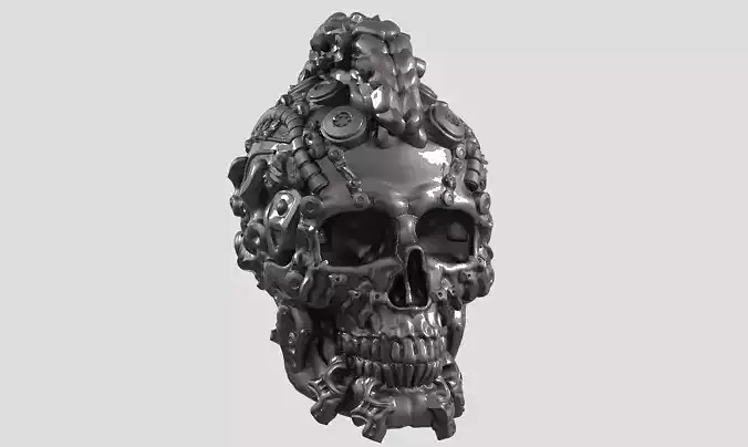 skull robot head a54