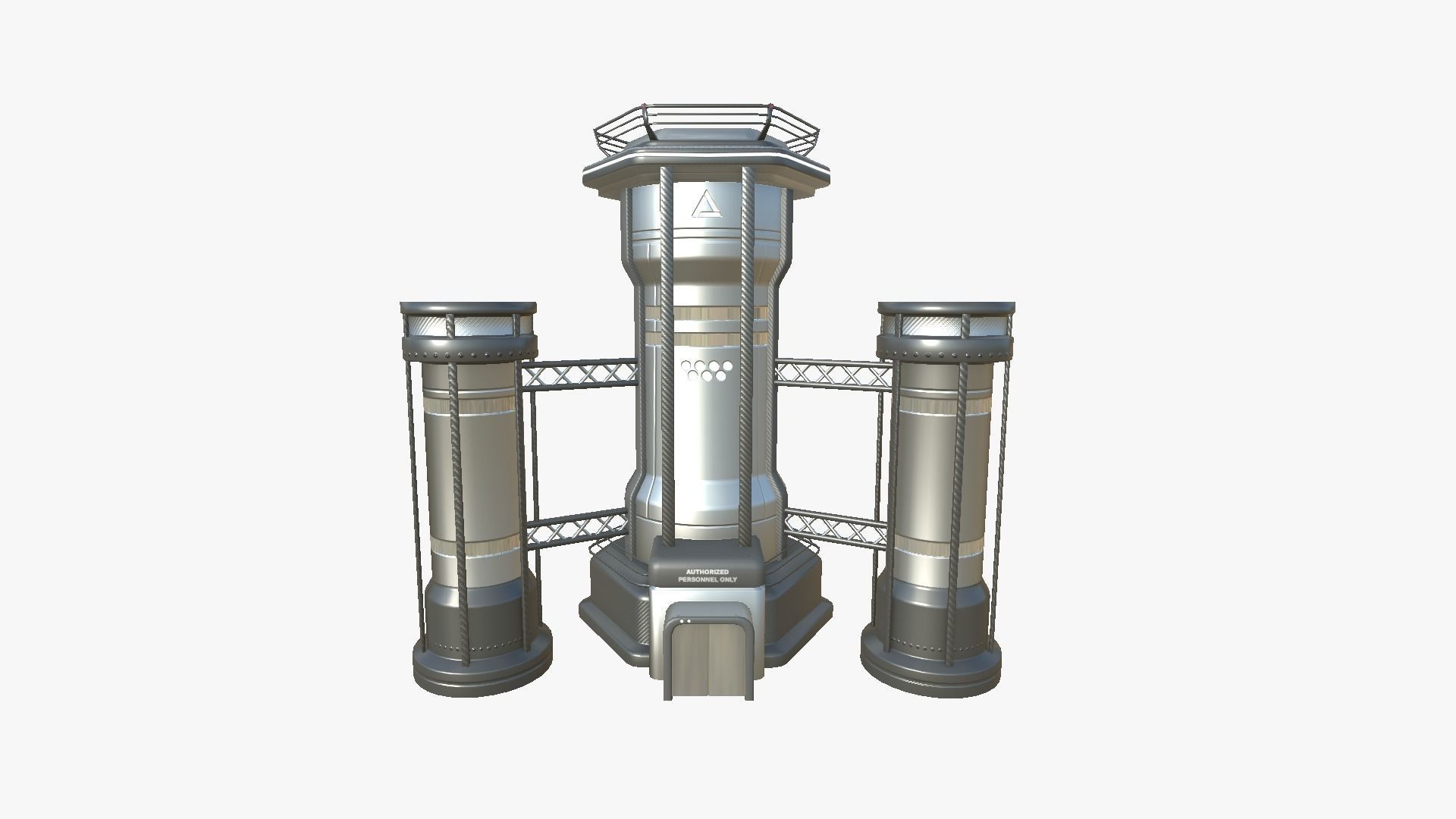 SciFi Facility A08 Metallic - Sci Fi Exterior Design Low-poly 3D model_1