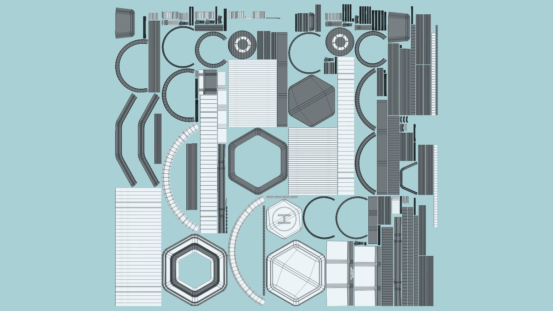 SciFi Facility A08 Metallic - Sci Fi Exterior Design Low-poly 3D model_5