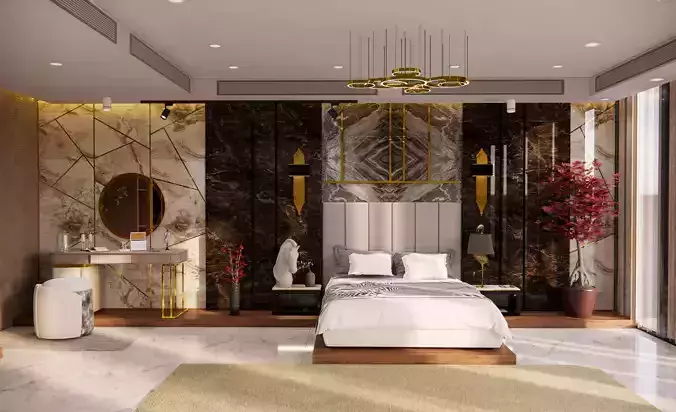 Modern bedroom design sketchup enscape