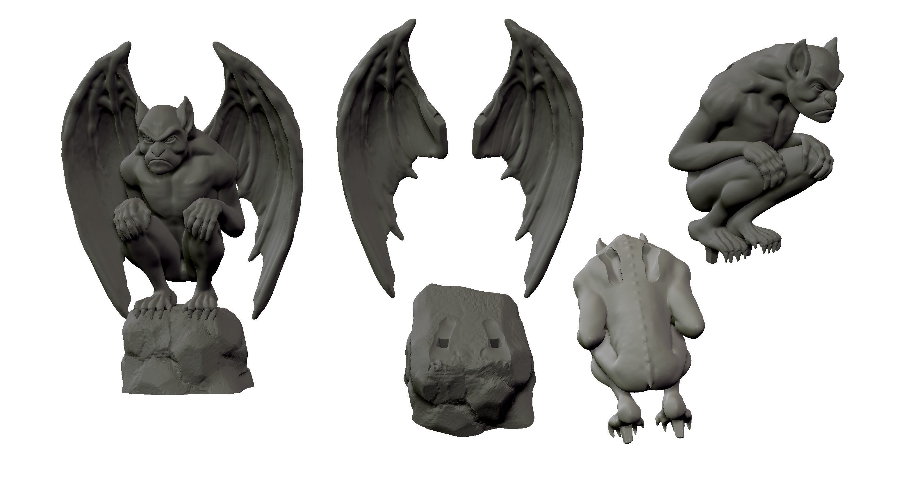 Gargoyle Statue 3D model 3D print model_4