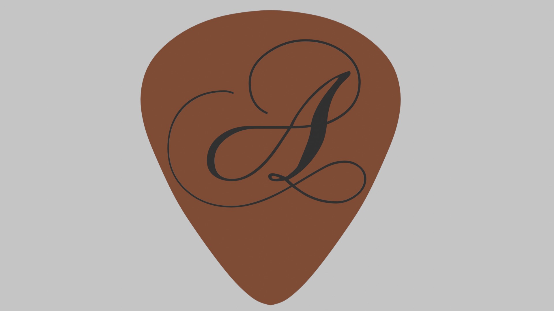 guitar picks 3d print ready all letters  3D print model_5