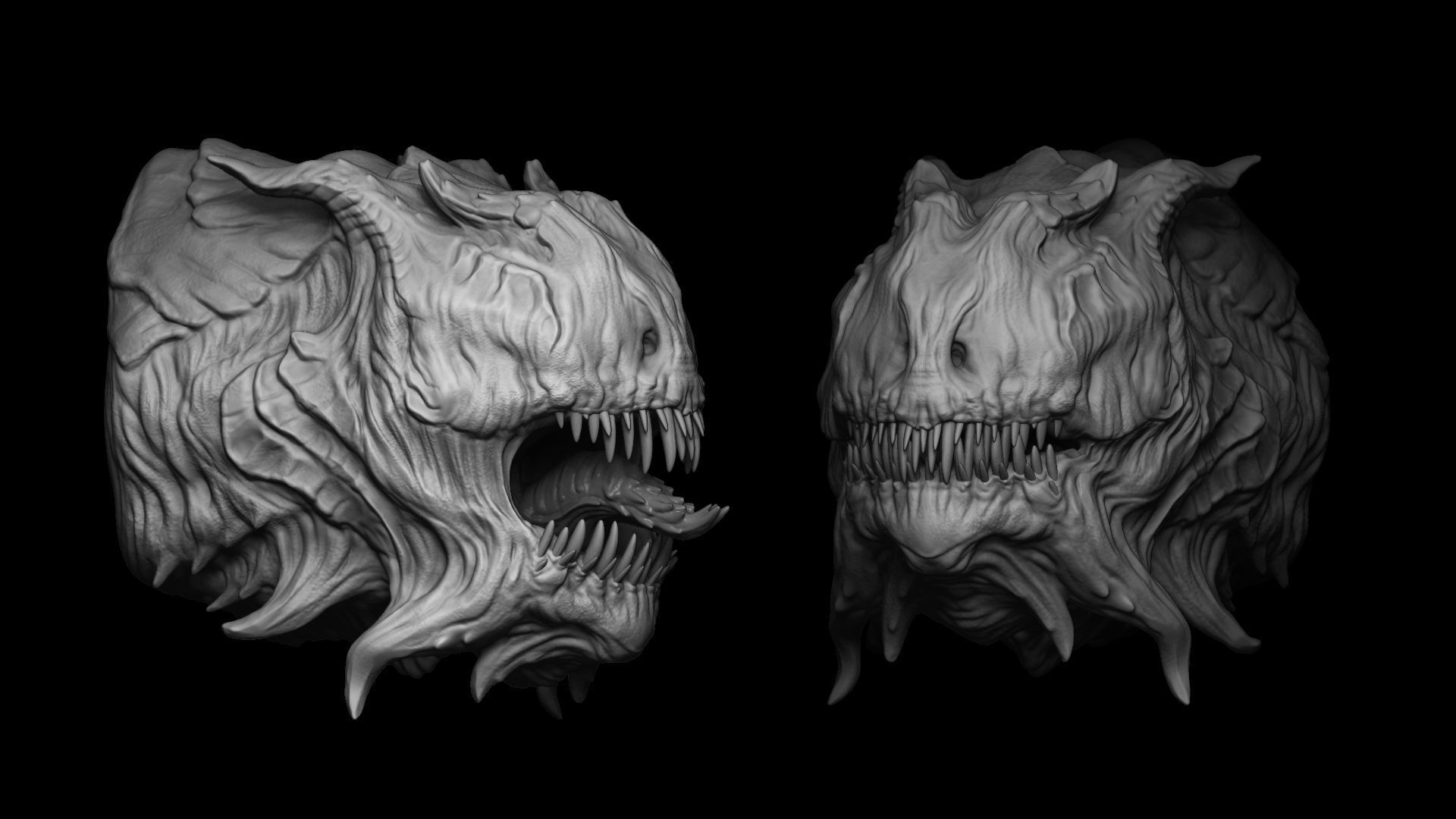 20 Dragon Head IMM Brush and OBJ 3D model_18
