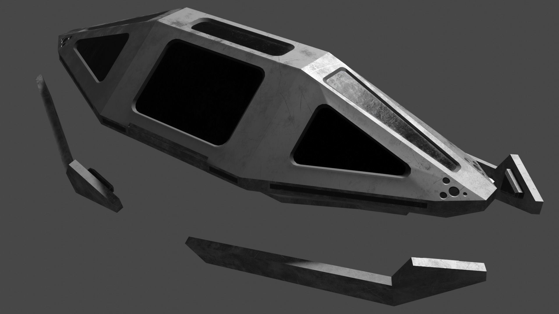 Star Trek Booker Auxiliary Pod Low-poly 3D model_6