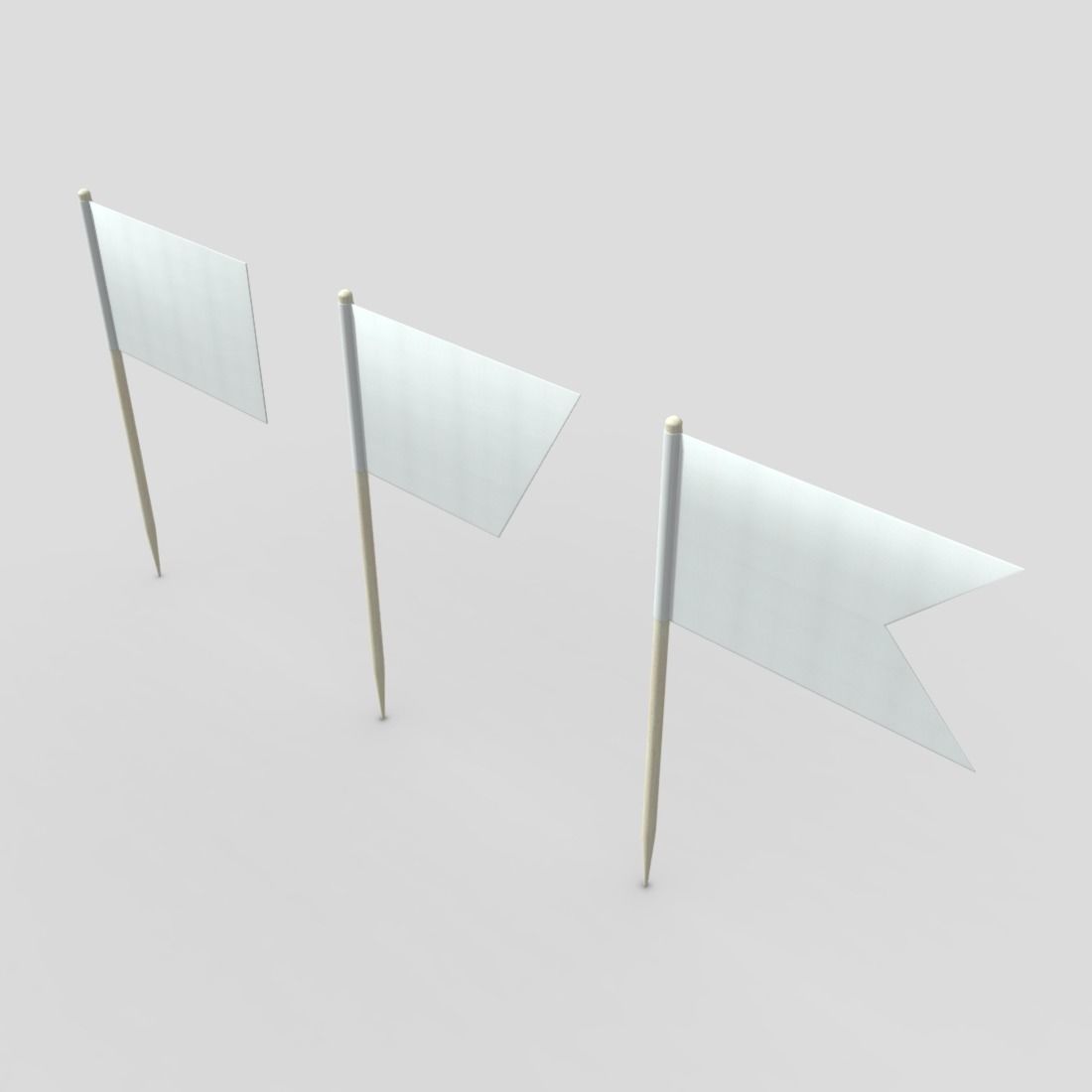 Tooth Pick Flags Low-poly 3D model_5