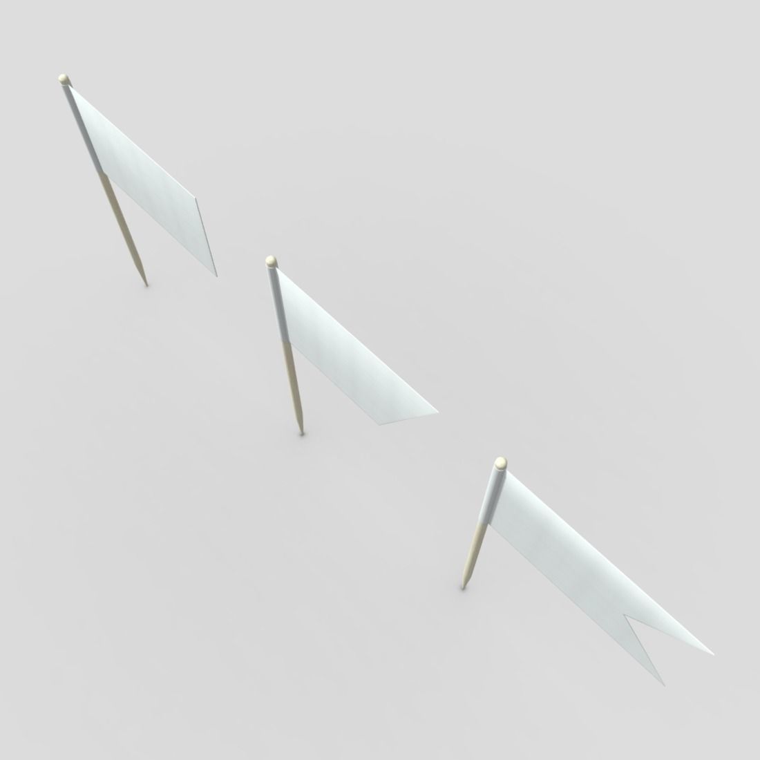 Tooth Pick Flags Low-poly 3D model_7