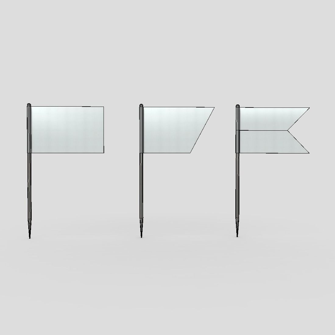 Tooth Pick Flags Low-poly 3D model_4
