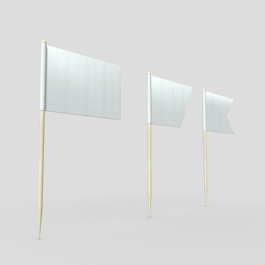 Tooth Pick Flags Low-poly 3D model_11