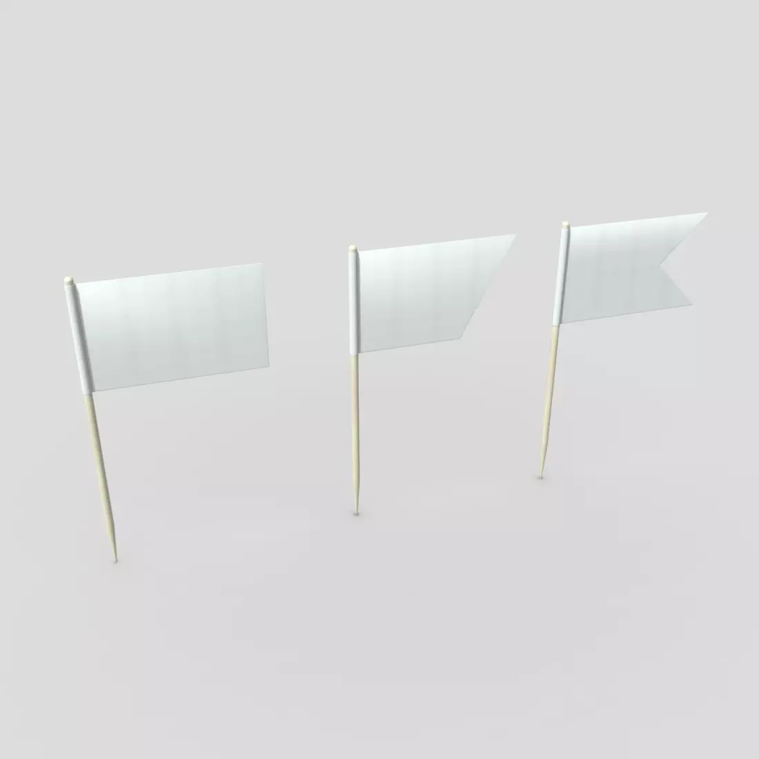 Tooth Pick Flags Low-poly 3D model_0