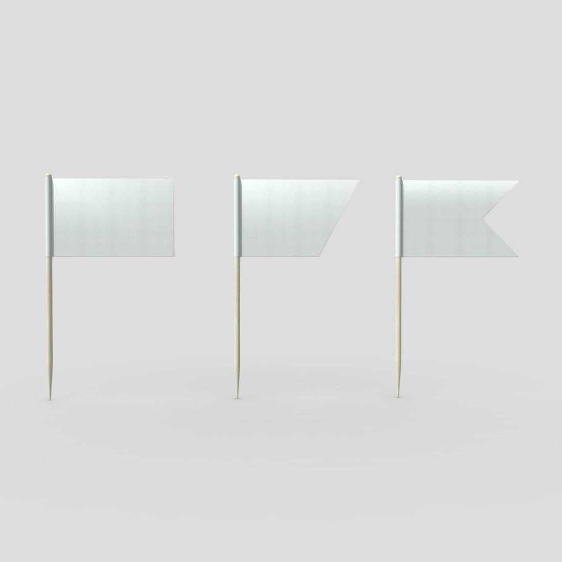Tooth Pick Flags Low-poly 3D model_3