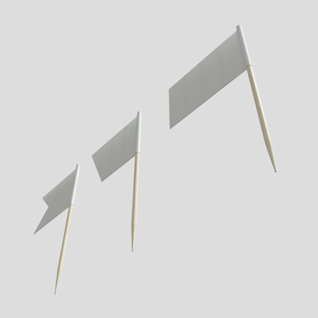 Tooth Pick Flags Low-poly 3D model_9